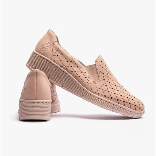 53795-60 Ladies Slip-On Trainers Beige