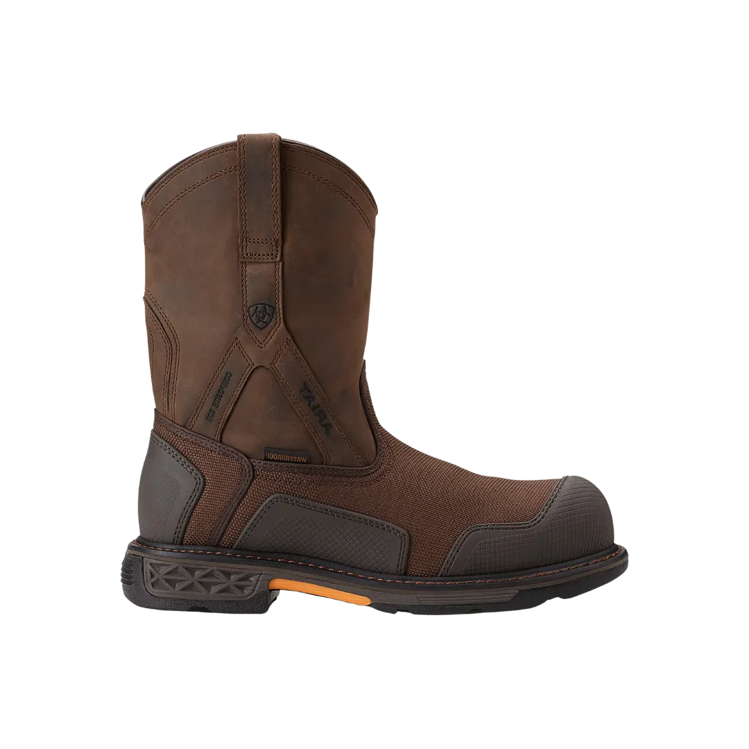 Ariat Men's Brown Woven Overdrive Xtr Waterproof Composite Toe Work Boot