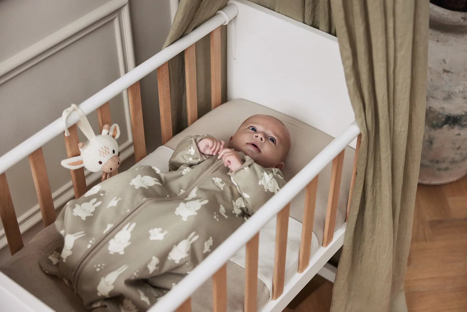 Baby Slaapzak met Afritsbare Mouw 70cm Miffy  Snuffy - Olive Green