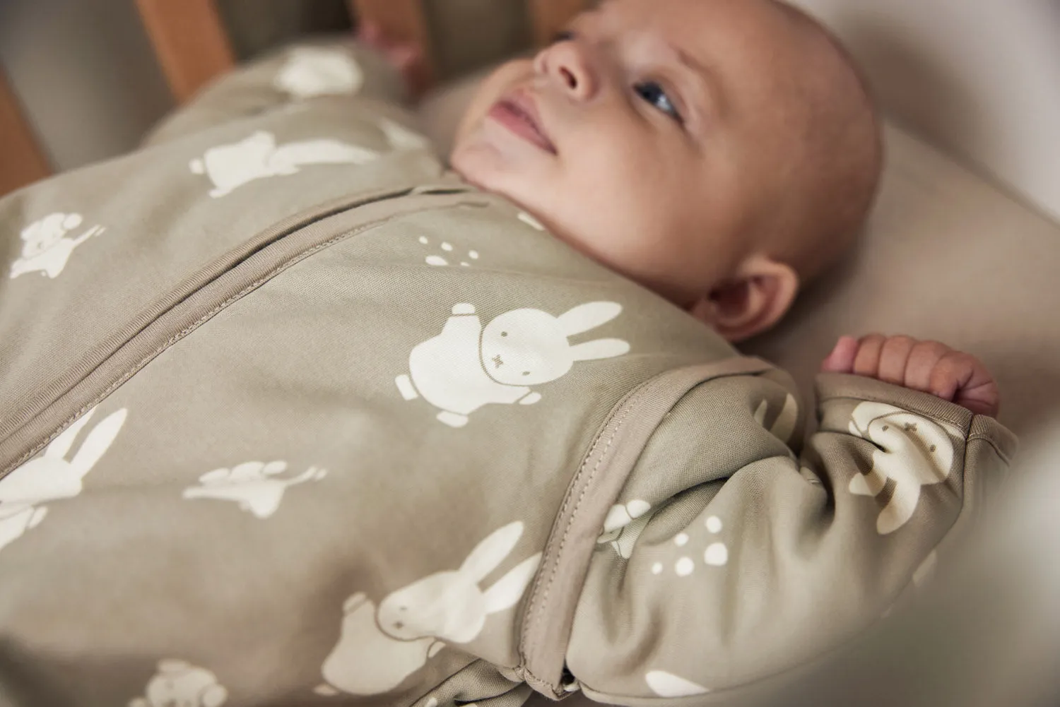 Baby Slaapzak met Afritsbare Mouw 70cm Miffy  Snuffy - Olive Green