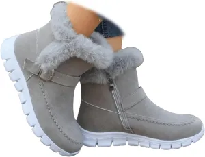 Boots For Women Ankle Booties With Fur Lined Warm Snow Winter Boots Casual Fashion Comfortable Slip On Loafers Shoes