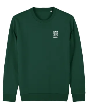 Bottle Green Kids Crew / S Pattern White Front Girls
