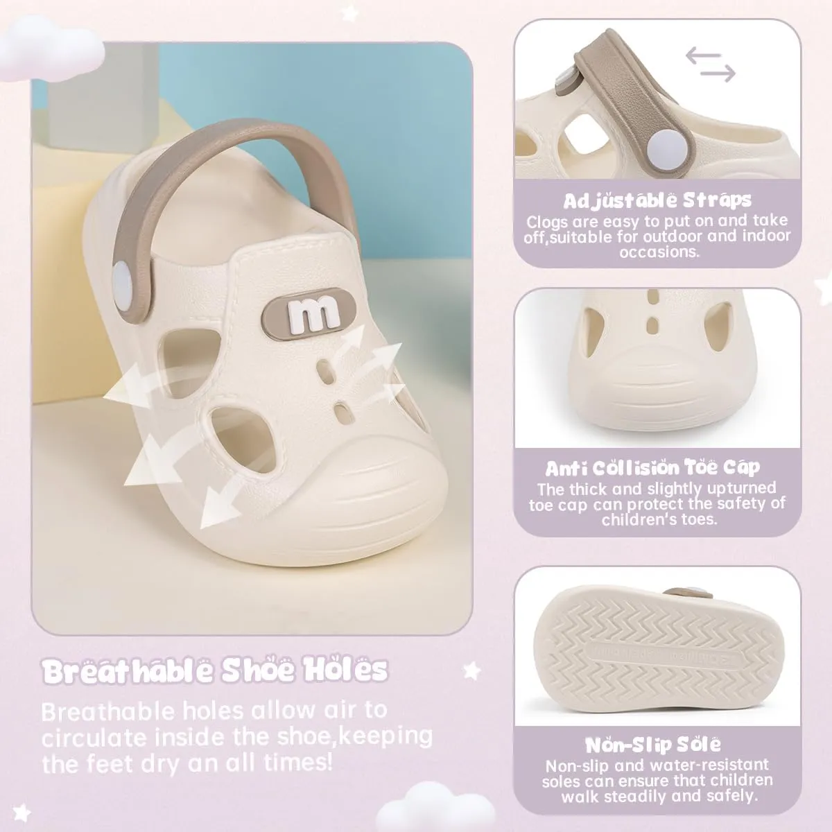 Casazoe Toddler Boys Girls Cute Garden Water Clogs Sandals Slip On Shoes Slipper Slides Lightweight Outdoor Summer Infant Children Beach Pool Shoes
