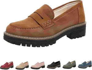 Cathalem Orthoture-Orthopedic Platform Loafers, Comfort Orthopedic Shoes, Womens Round Toe Walking Shoe, Slip on Shoes