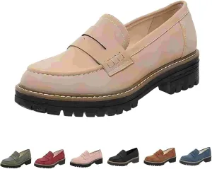 Cathalem Orthoture-Orthopedic Platform Loafers Comfort Orthopedic Shoes Womens Round Toe Walking Shoes Slip on Shoes