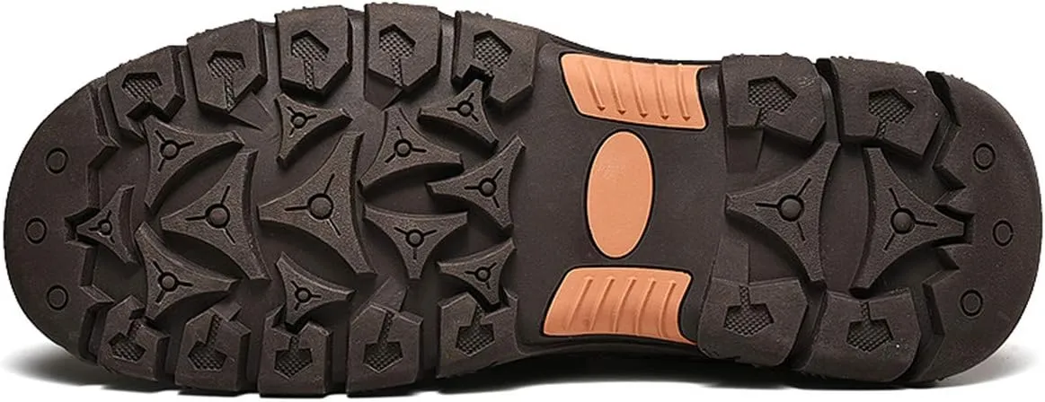 ChicWind Men's Breathable Slip-On Leather Stitched Hiking Loafers
