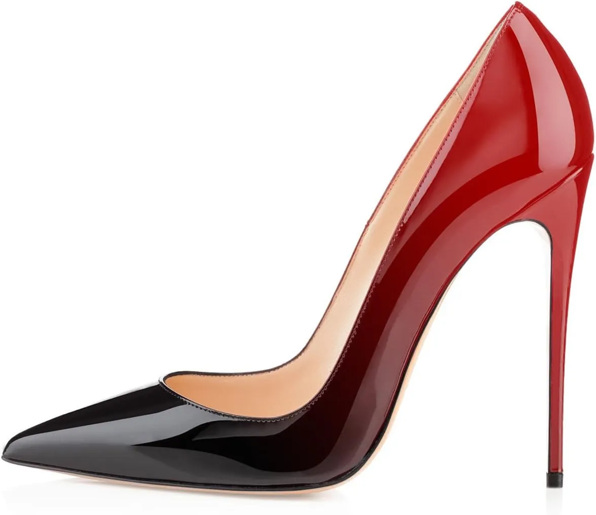 Eldof Women's Stilettos High Heels Slip On Pointed Closed Toe Classic Wedding Party Dressy Pumps 4.7 Inch