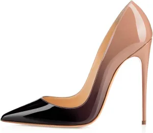 Eldof Women's Stilettos High Heels Slip On Pointed Closed Toe Classic Wedding Party Dressy Pumps 4.7 Inch