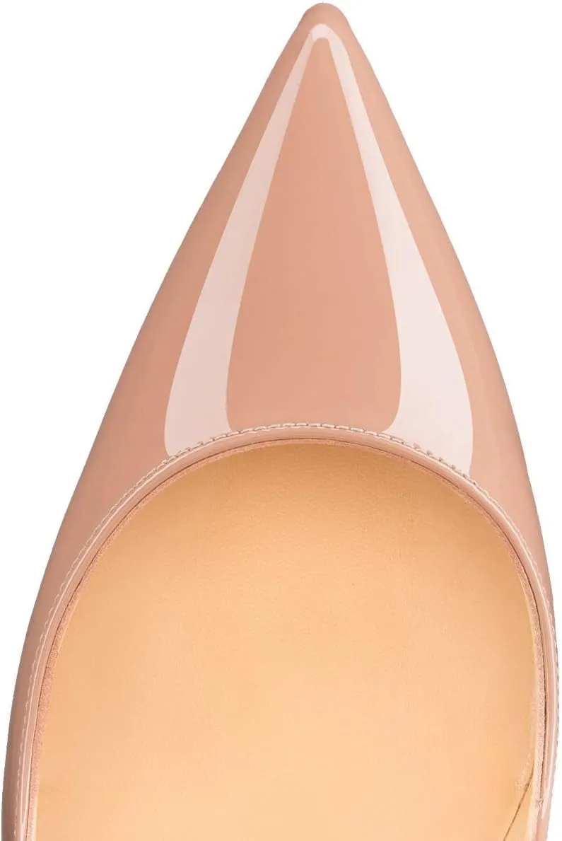 Eldof Women's Stilettos High Heels Slip On Pointed Closed Toe Classic Wedding Party Dressy Pumps 4.7 Inch