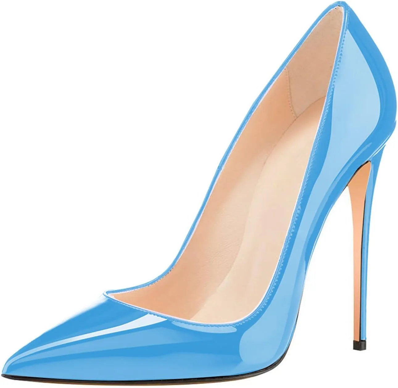 Eldof Women's Stilettos High Heels Slip On Pointed Closed Toe Classic Wedding Party Dressy Pumps 4.7 Inch