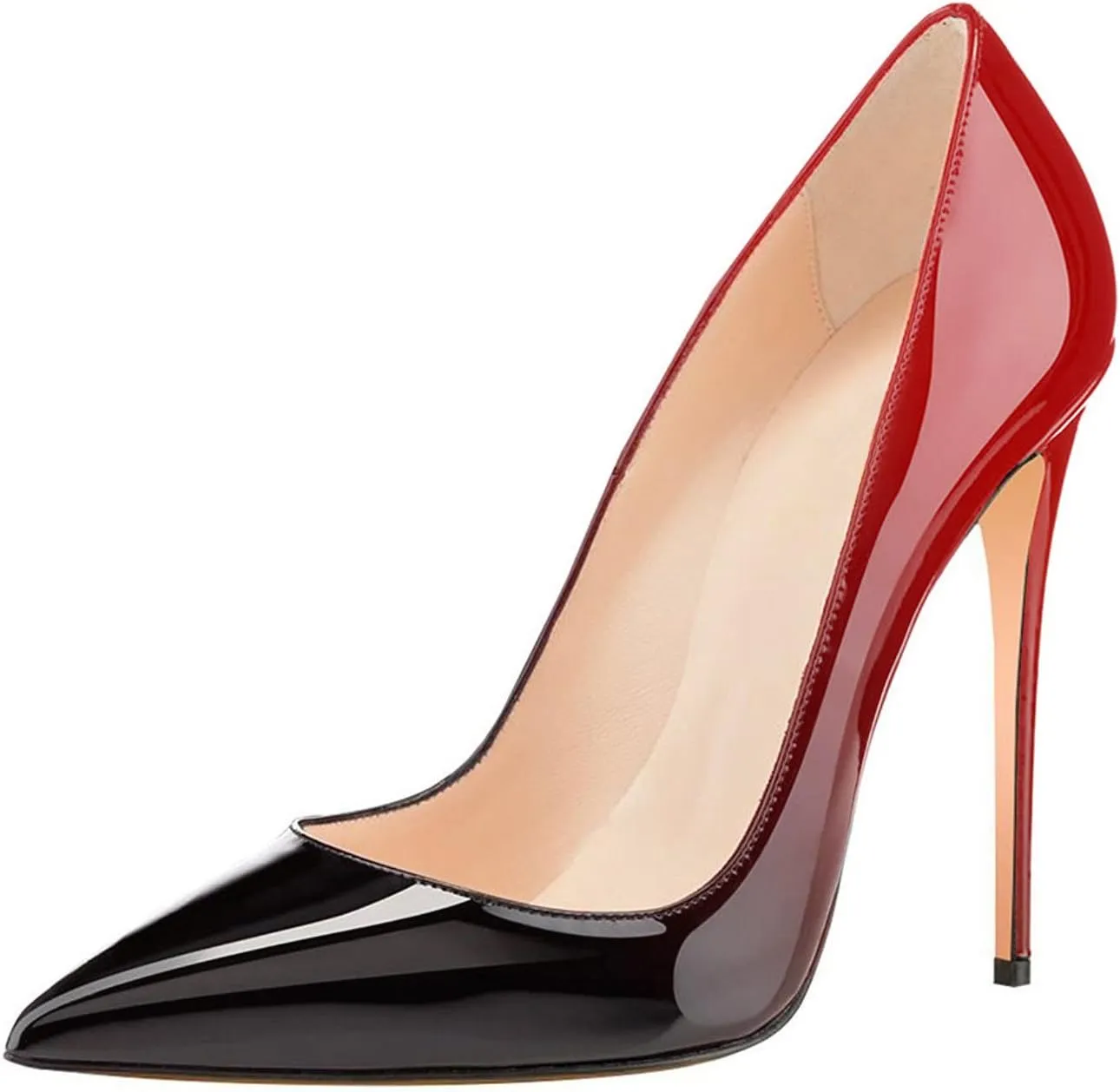 Eldof Women's Stilettos High Heels Slip On Pointed Closed Toe Classic Wedding Party Dressy Pumps 4.7 Inch