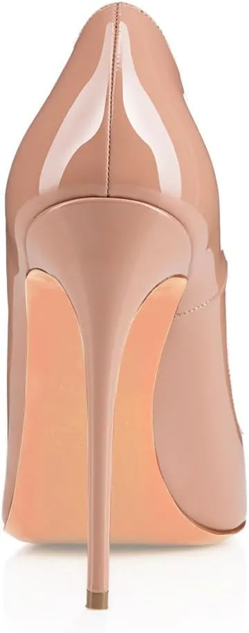 Eldof Women's Stilettos High Heels Slip On Pointed Closed Toe Classic Wedding Party Dressy Pumps 4.7 Inch