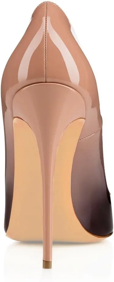Eldof Women's Stilettos High Heels Slip On Pointed Closed Toe Classic Wedding Party Dressy Pumps 4.7 Inch
