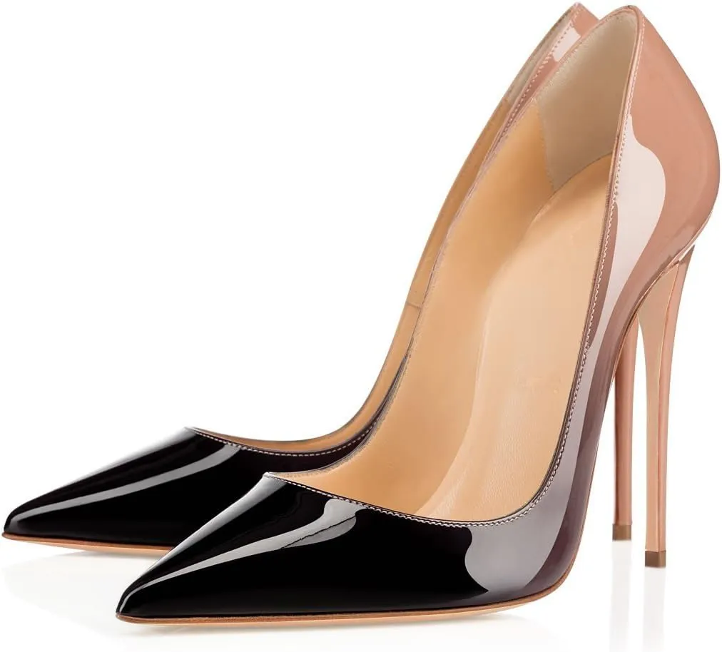Eldof Women's Stilettos High Heels Slip On Pointed Closed Toe Classic Wedding Party Dressy Pumps 4.7 Inch
