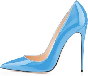 Eldof Women's Stilettos High Heels Slip On Pointed Closed Toe Classic Wedding Party Dressy Pumps 4.7 Inch