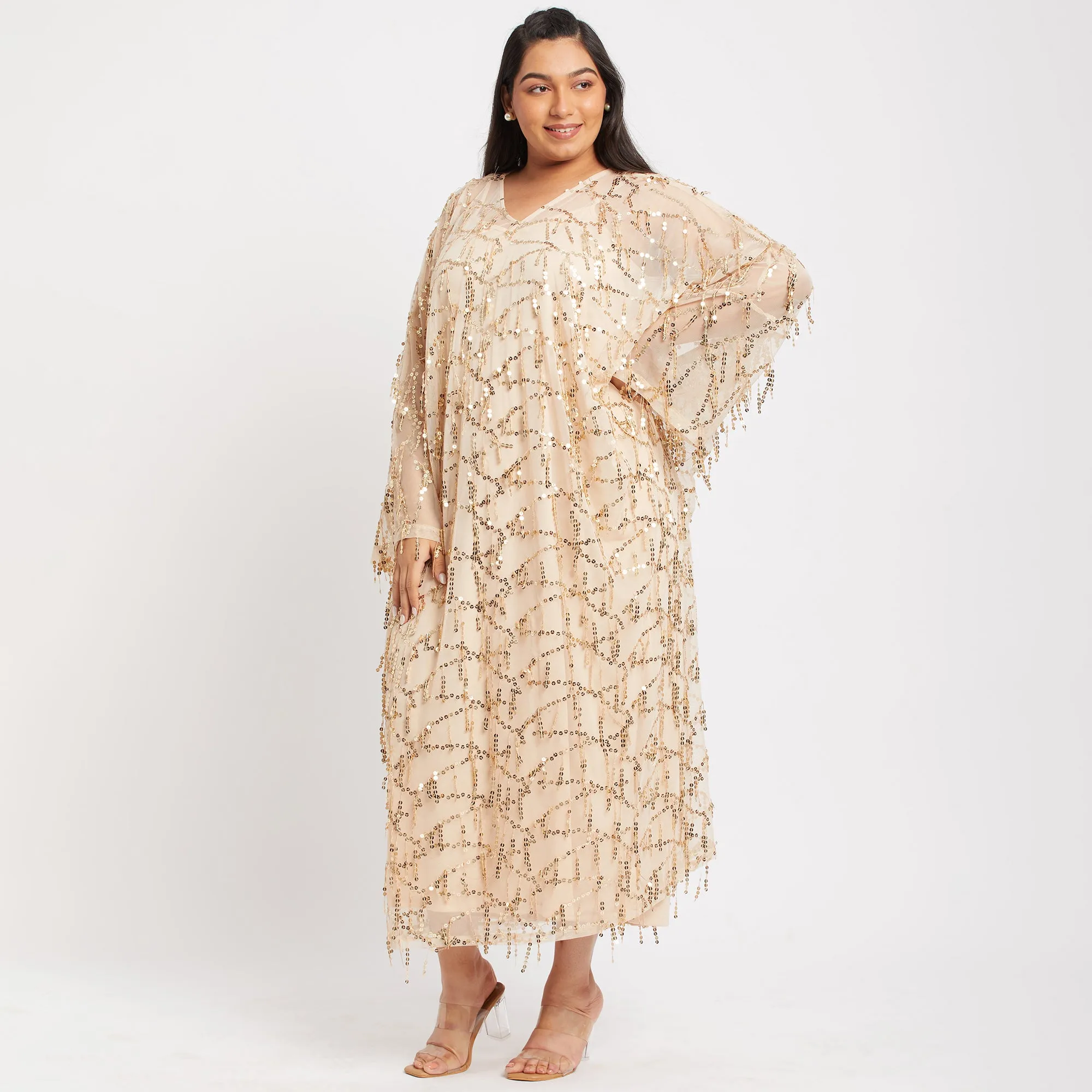 Festive Sequins Plus Size Kaftan