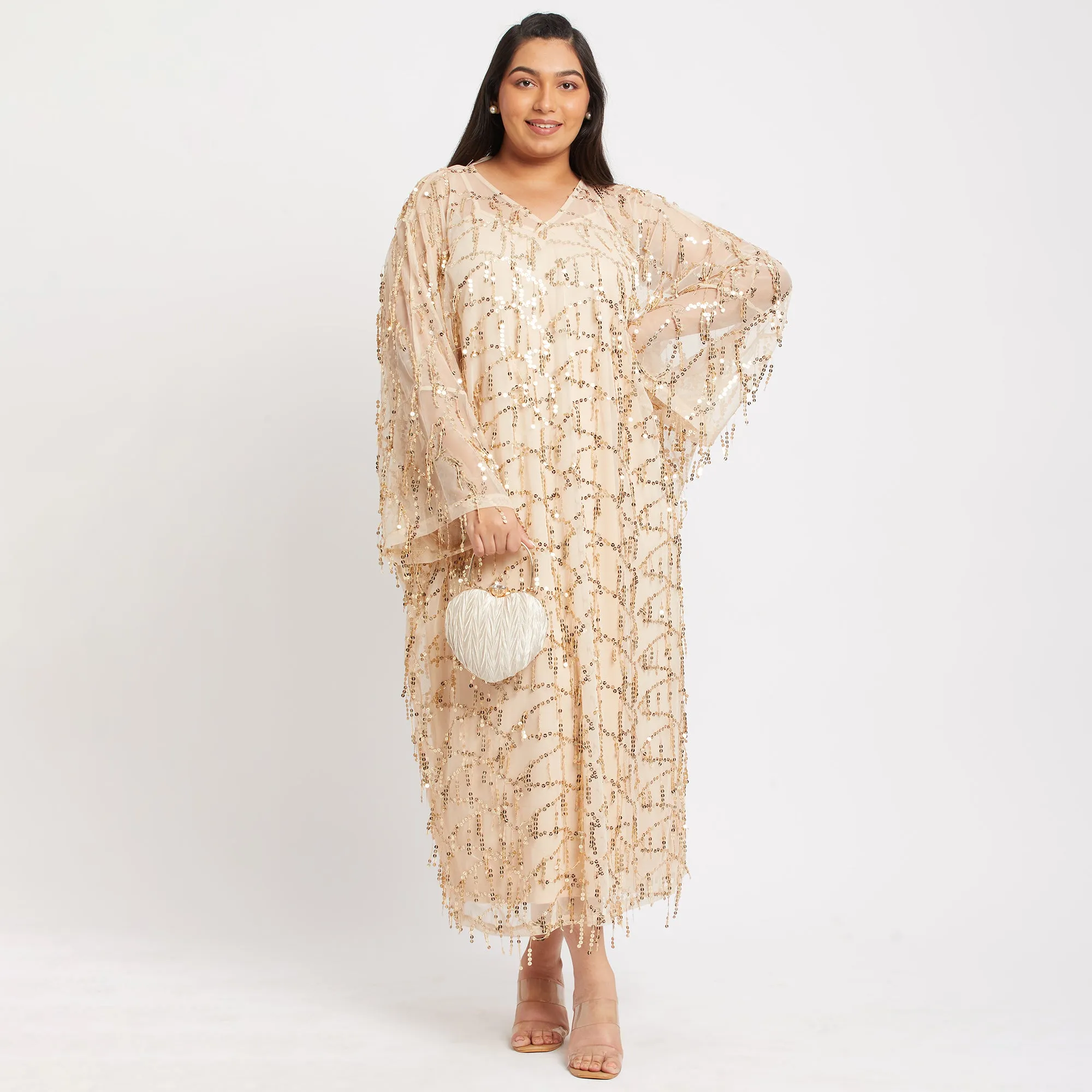 Festive Sequins Plus Size Kaftan