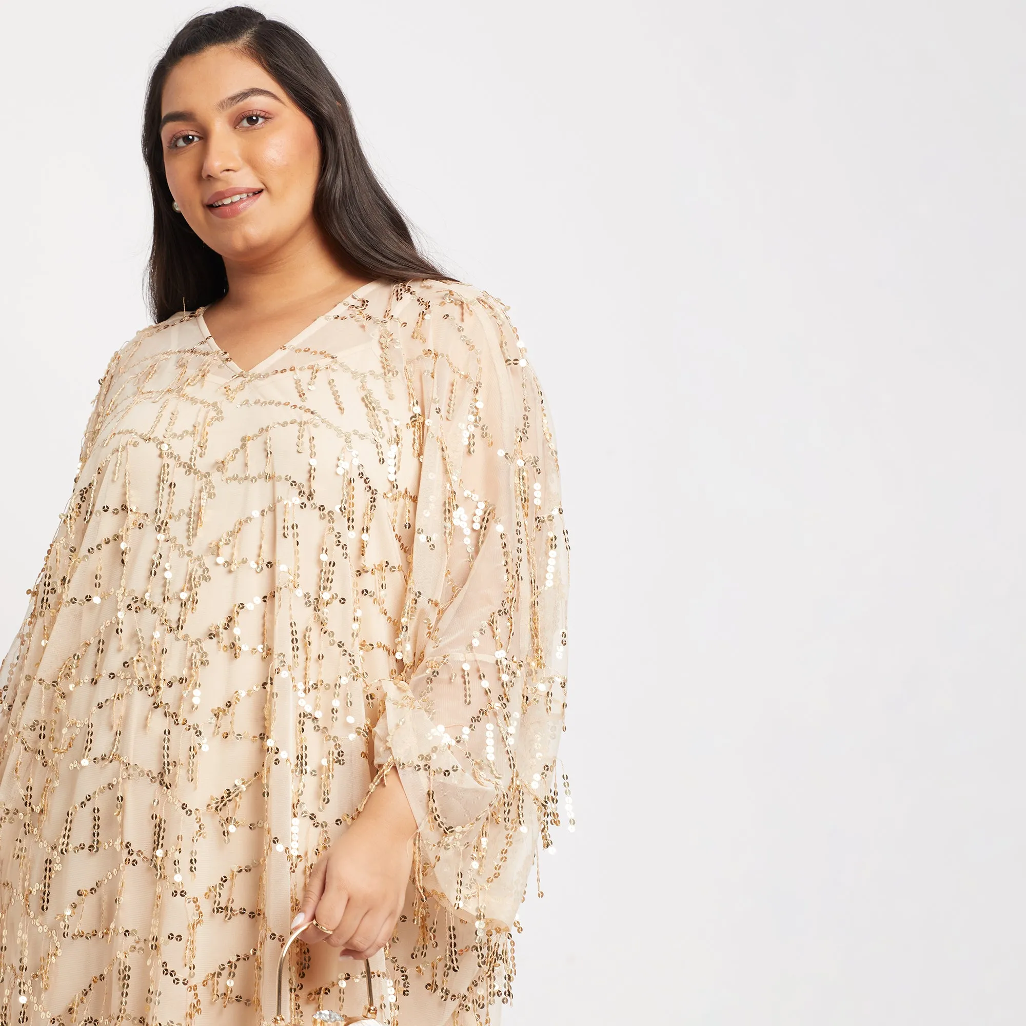 Festive Sequins Plus Size Kaftan