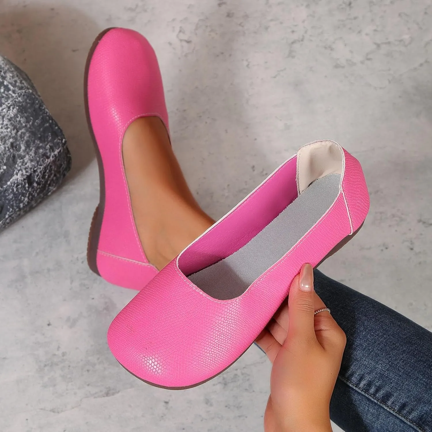 Flat Shoes for Women 2025 Casual Dressy Flat Loafer Leather Shoes Comfort Walking Boat Shoe on Clouds Loafer Comfort Sandals Shoe Slip-ons 2025