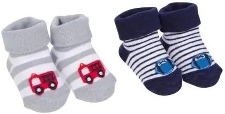 Gerber Baby Boy 2-Pack Firetruck/football Booties Size 0-6M