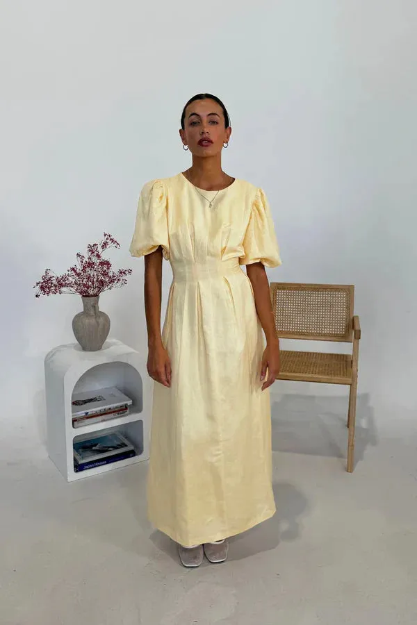 Grecia™ | Vintage Puff-Sleeve Maxi Dress