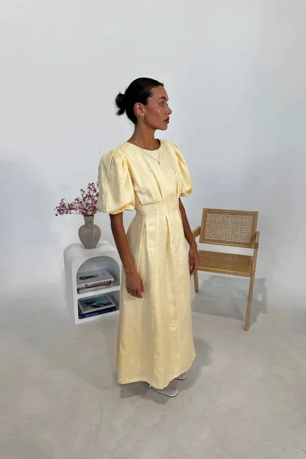 Grecia™ | Vintage Puff-Sleeve Maxi Dress