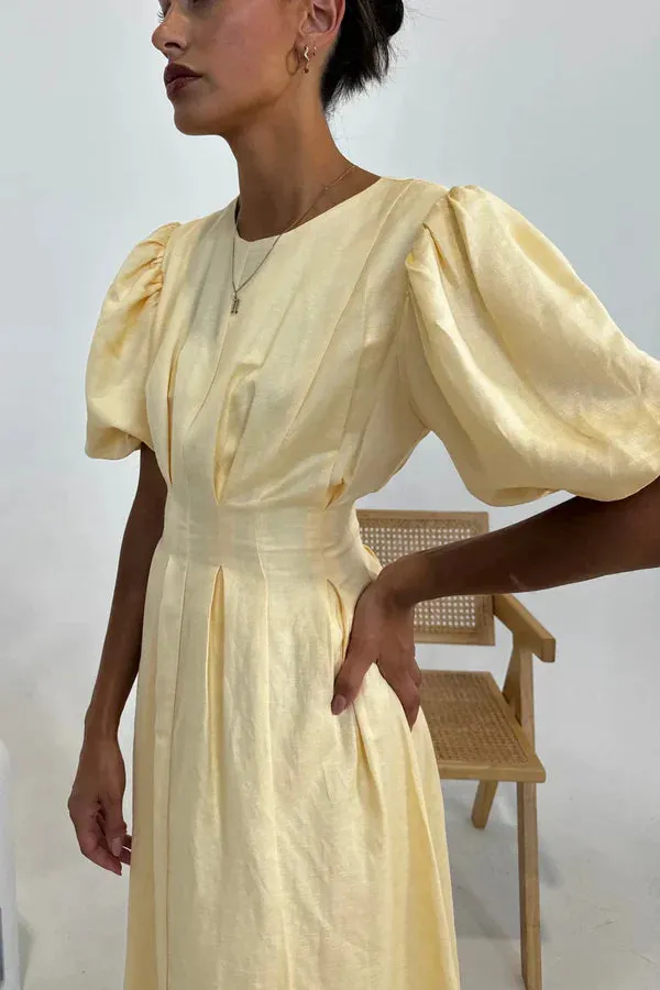 Grecia™ | Vintage Puff-Sleeve Maxi Dress
