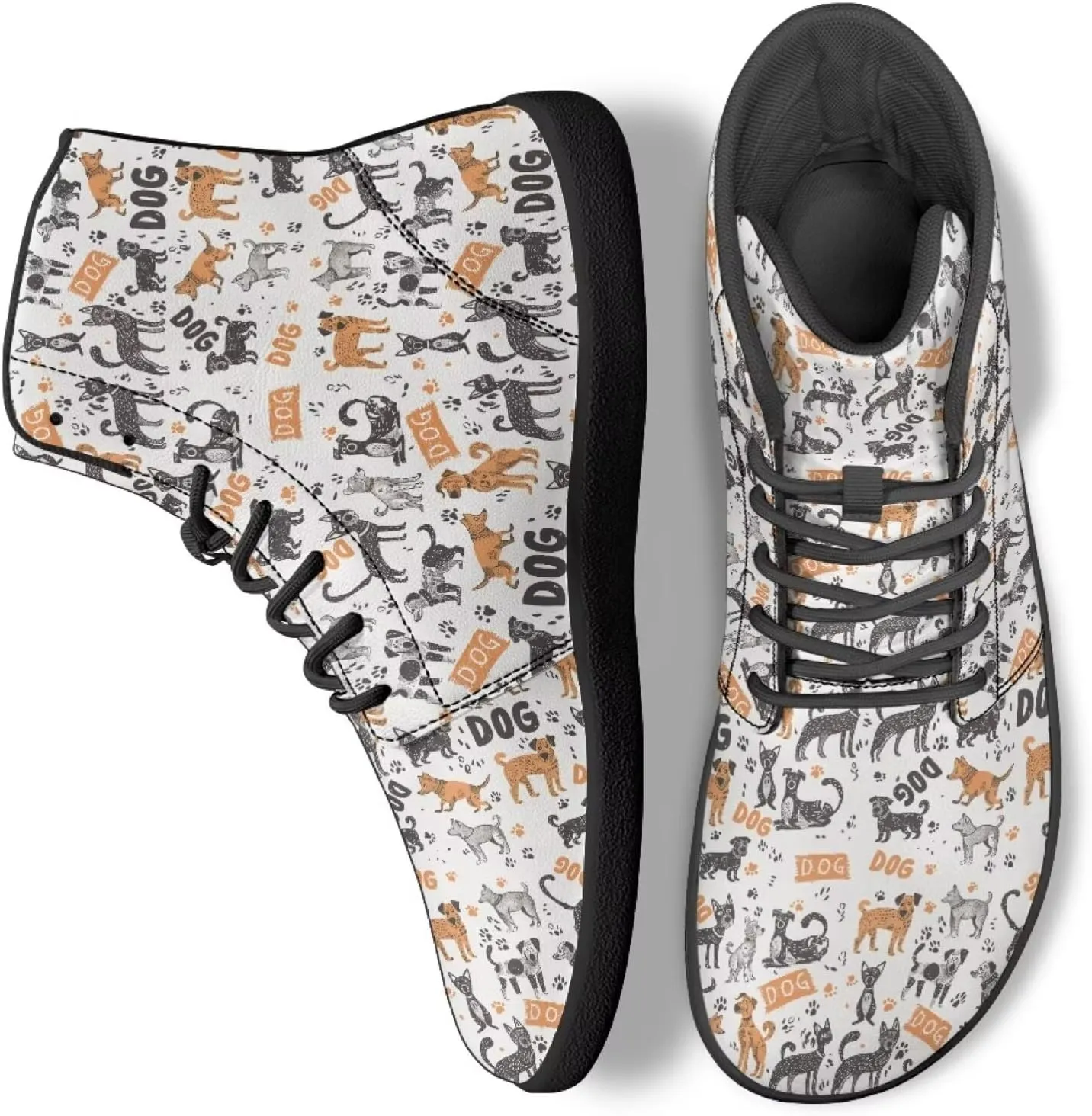High Top Animal Design Zero-Drop Barefoot Shoes, Wide Toe Shoes for Men - Rubber Sole Running Shoes