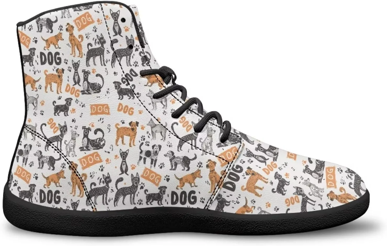 High Top Animal Design Zero-Drop Barefoot Shoes, Wide Toe Shoes for Men - Rubber Sole Running Shoes