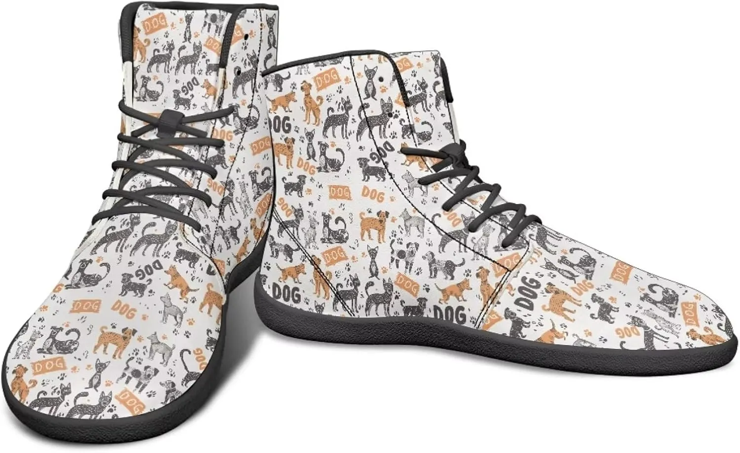 High Top Animal Design Zero-Drop Barefoot Shoes, Wide Toe Shoes for Men - Rubber Sole Running Shoes