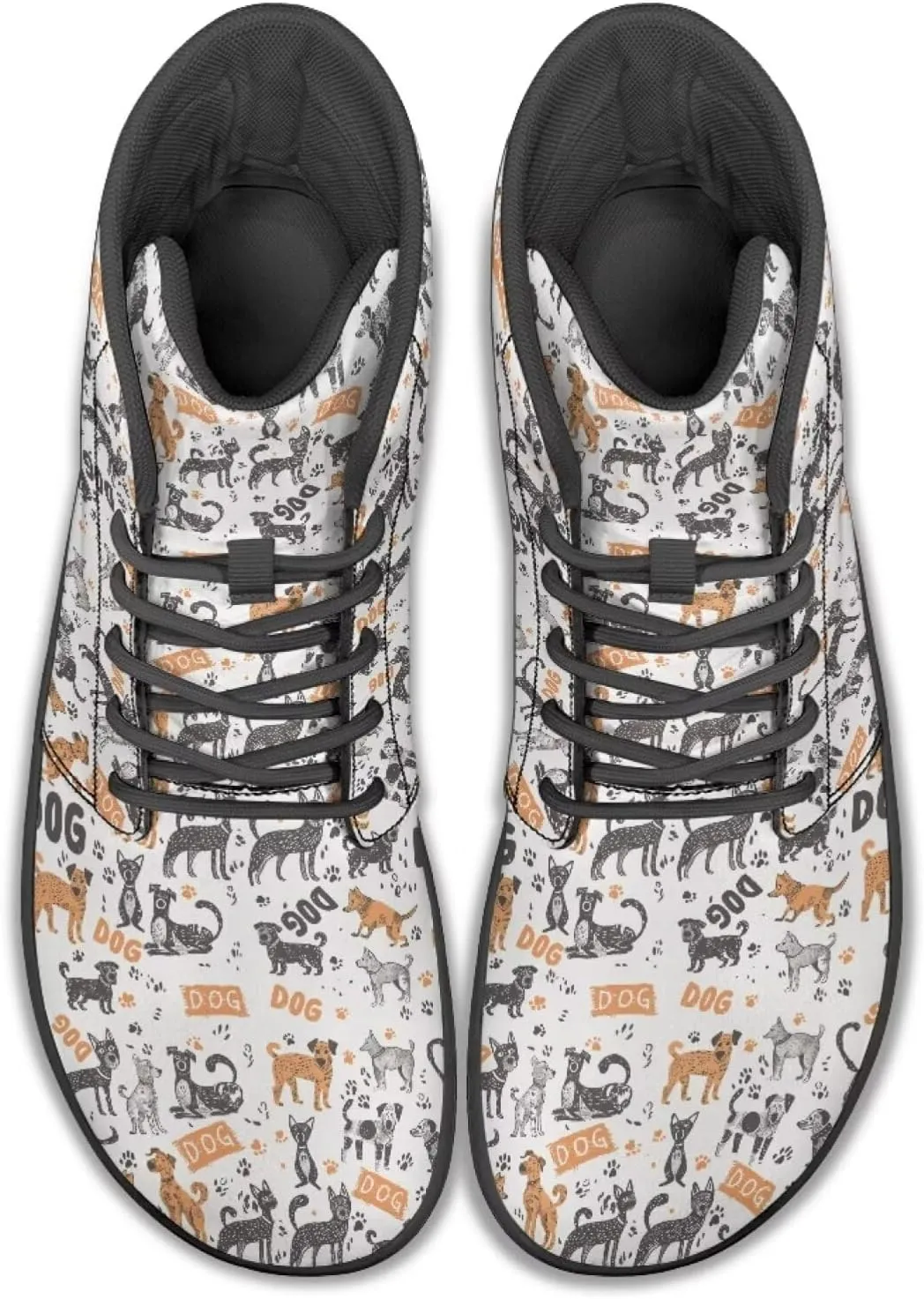 High Top Animal Design Zero-Drop Barefoot Shoes, Wide Toe Shoes for Men - Rubber Sole Running Shoes