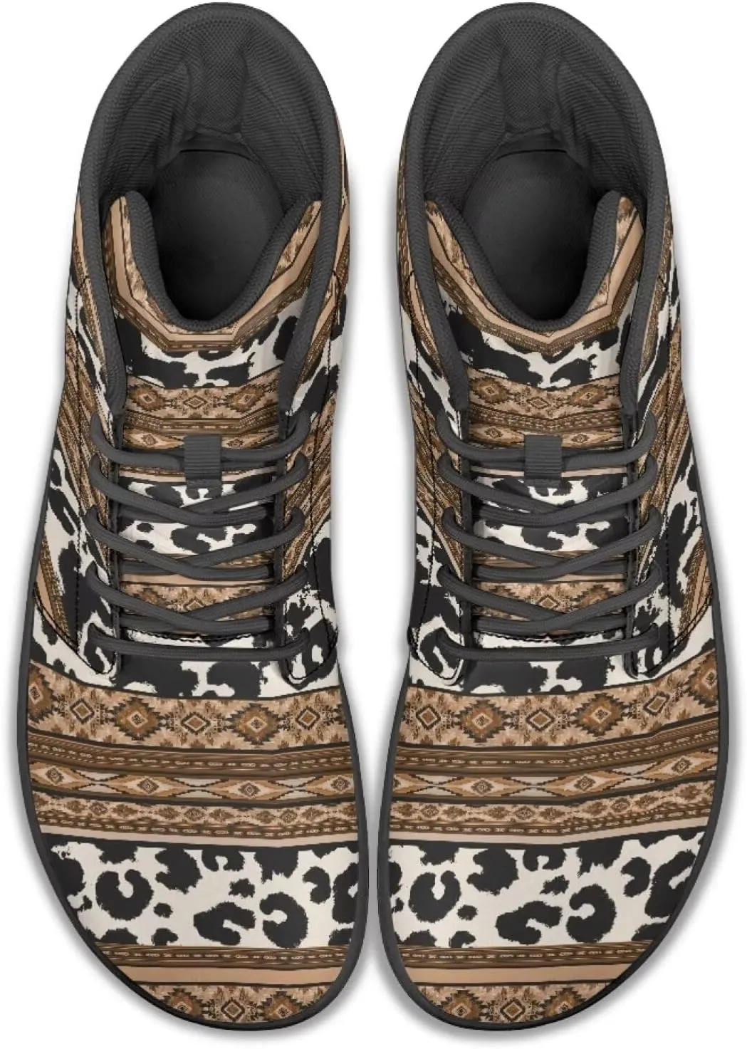 High Top Animal Print Barefoot Running Shoes for Men Grounded Footwear Wide Toe Box Gym Shoes Casual Mens Shoes