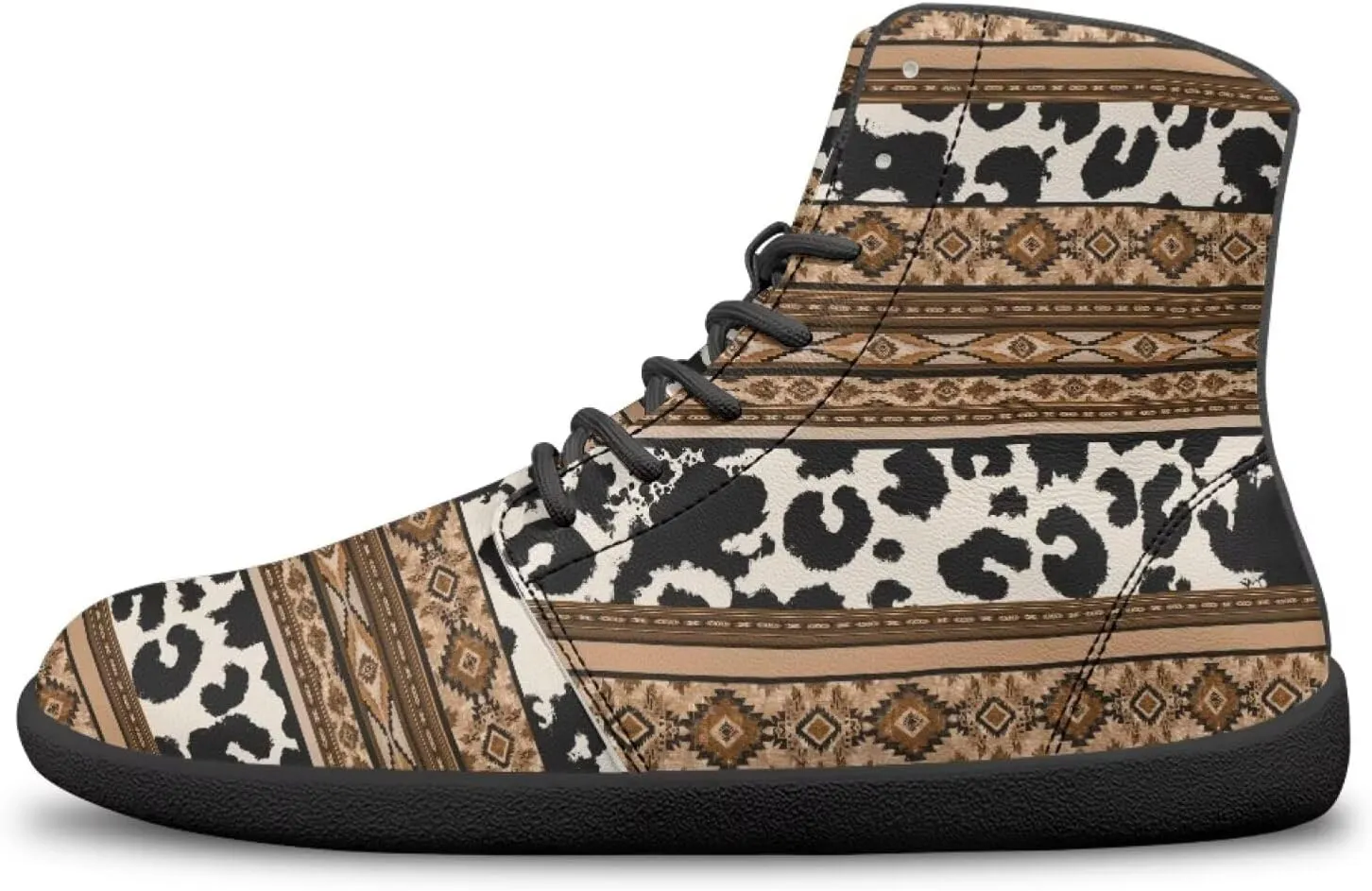 High Top Animal Print Barefoot Running Shoes for Men Grounded Footwear Wide Toe Box Gym Shoes Casual Mens Shoes