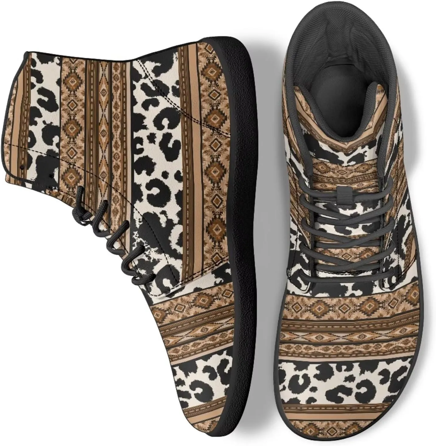 High Top Animal Print Barefoot Running Shoes for Men Grounded Footwear Wide Toe Box Gym Shoes Casual Mens Shoes