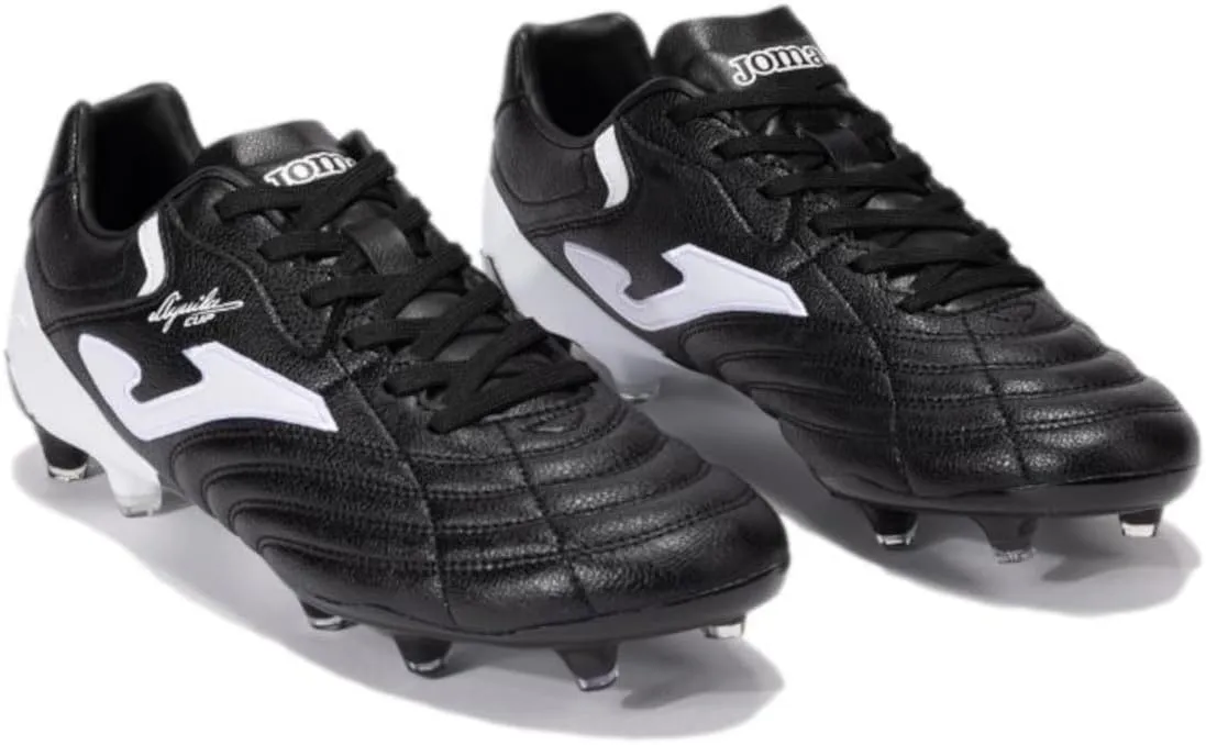 Joma Soccer Boots Firm Ground, 6.5-11 - Professional Cleats - Microfiber Upper, Chrome Sole, Heel Reinforcement, and Sock-Like Fit - Aguila Cup FG