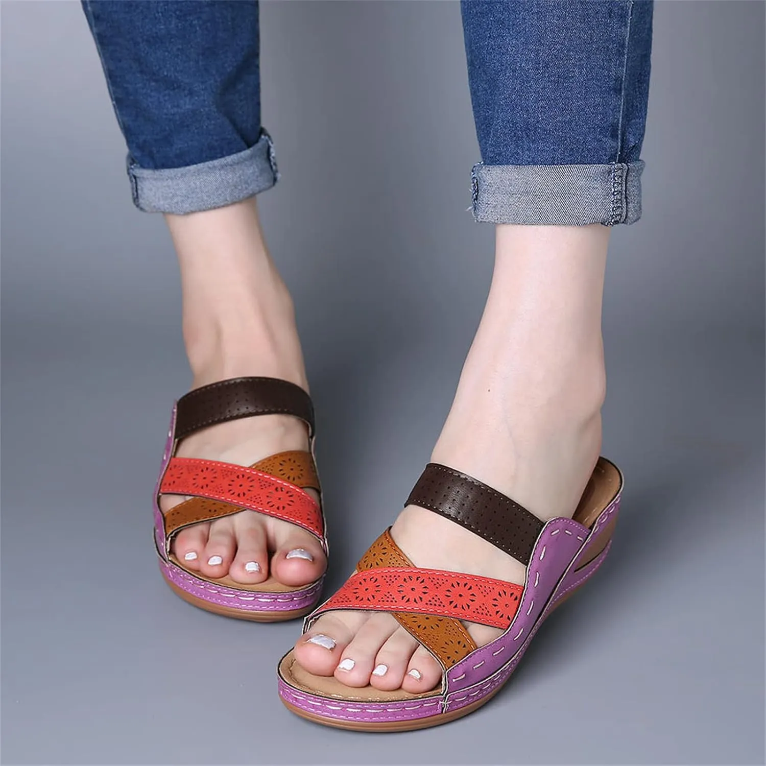 Ladmiple Dress Sandals For Women Orthotic Dressy Summer Casual Walking Comfortable Orthopedic Flip Flops With Arch Support