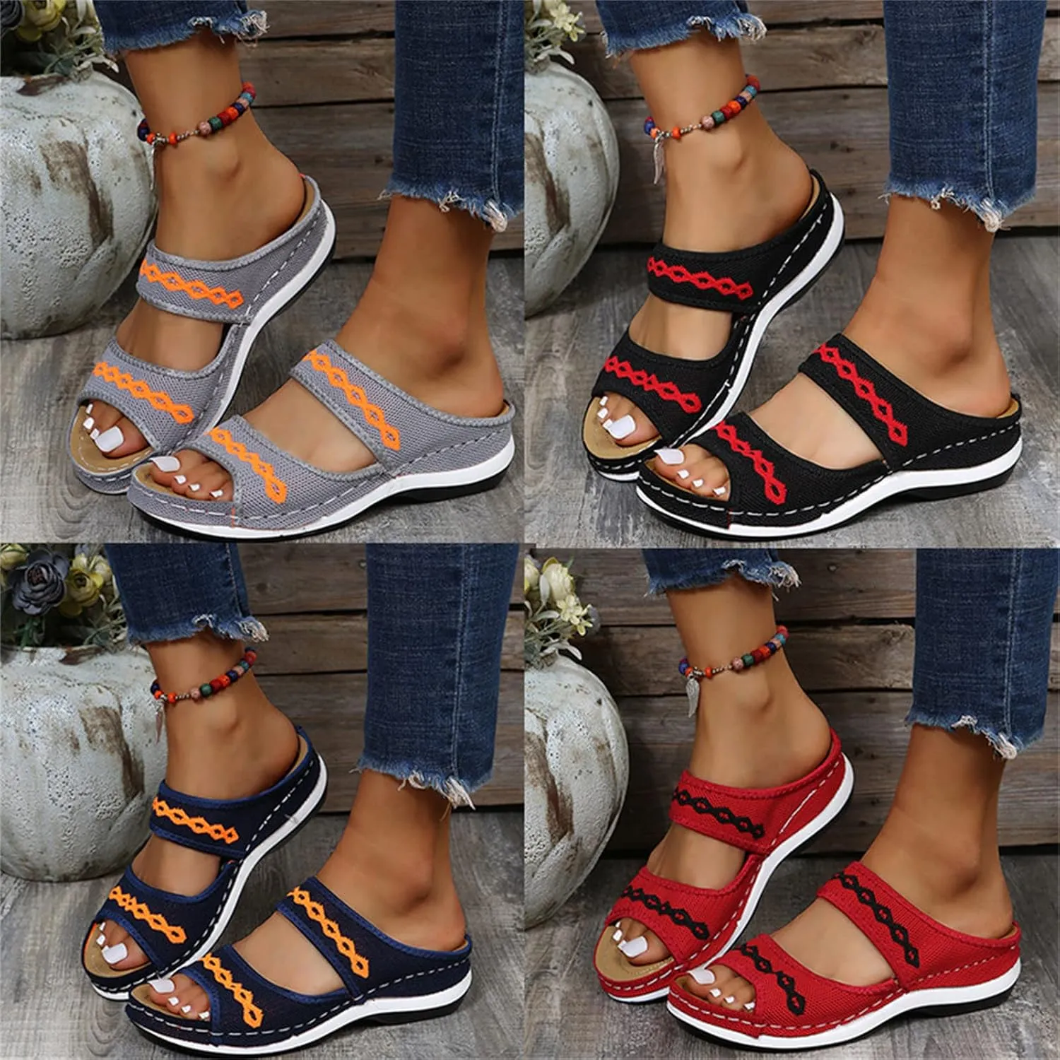 Ladmiple Dress Sandals For Women Orthotic Dressy Summer Flips Flops Orthopedic Slides Arch Support Plantar Fasciitis