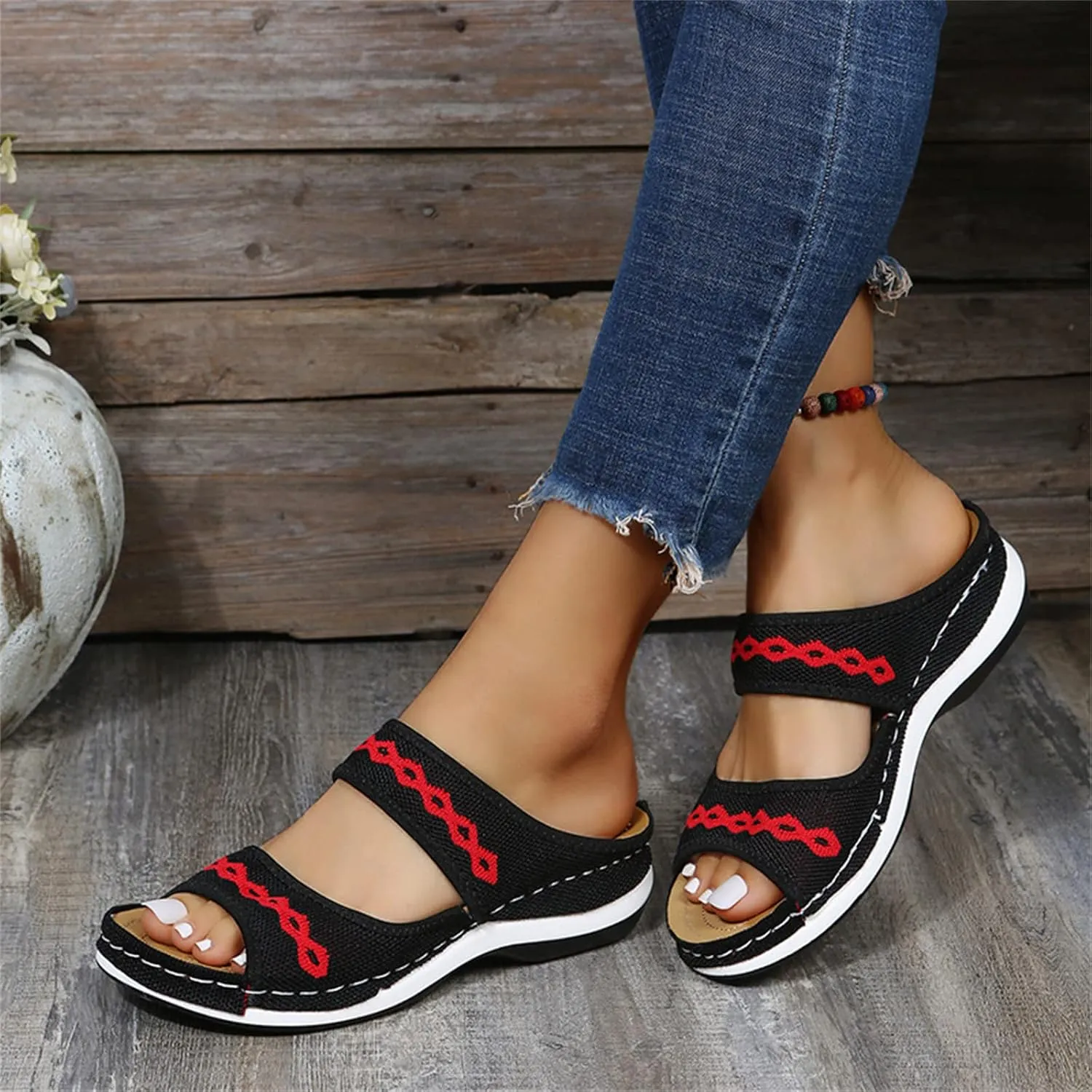 Ladmiple Dress Sandals For Women Orthotic Dressy Summer Flips Flops Orthopedic Slides Arch Support Plantar Fasciitis