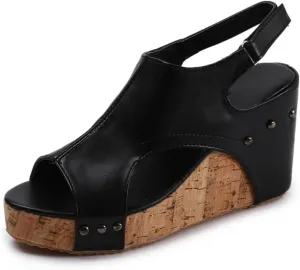 Ladmiple Sandals For Women 2024 Comfortable Wedge Flatform Platform Sandals Open Toe Ankle Strap Slip on Summer Dress Shoes