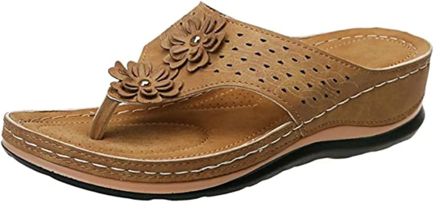 Ladmiple Sandals for Women Casual Summer Womens Orthopedic Sandal Arch Support Roman Open Toe Flip Flops Dressy Shoes