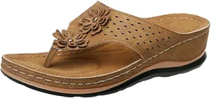 Ladmiple Sandals for Women Casual Summer Womens Orthopedic Sandal Arch Support Roman Open Toe Flip Flops Dressy Shoes