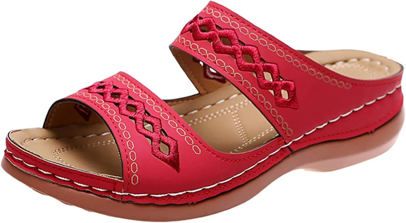 Ladmiple Sandals Women Beach Cute Orthotic Slides Comfortable Dressy Summer Walking Orthopedic Flip Flops with Arch Support