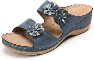 Ladmiple Sandals Women Dressy Summer Flat Flip Flops Orthopedic Comfortable Arch Support Orthotic Slides Cute Walking Shoes