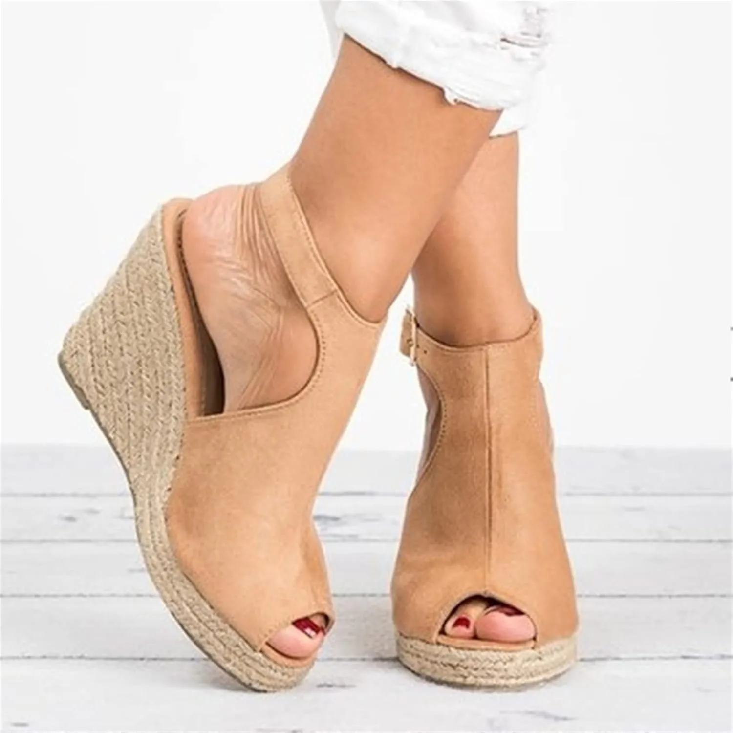 Ladmiple Sandals Women,Womens Platform Sandal High Heel Wedge Slippers Flip Flop Summer Casual Travel Ankle Buckle Shoes