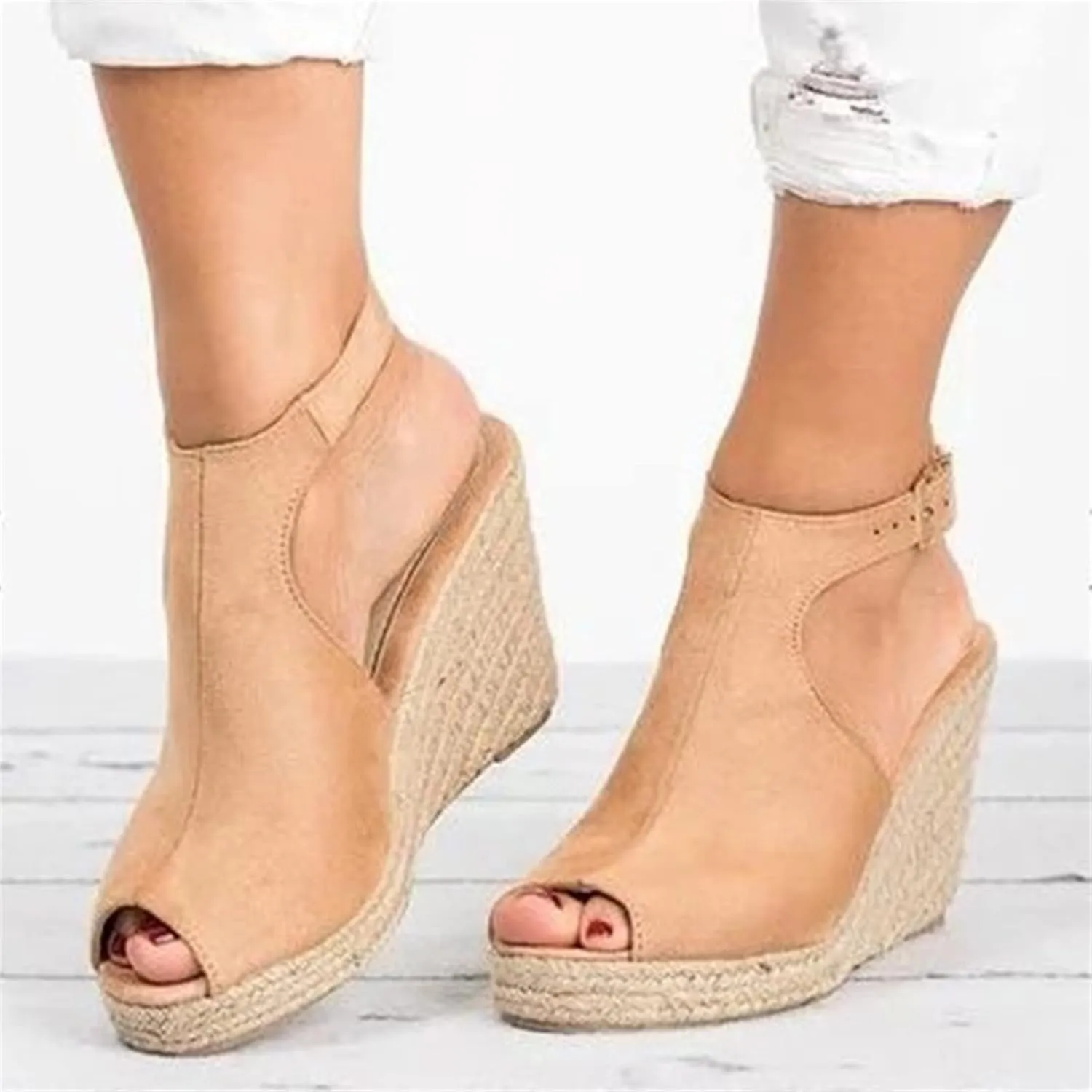 Ladmiple Sandals Women,Womens Platform Sandal High Heel Wedge Slippers Flip Flop Summer Casual Travel Ankle Buckle Shoes