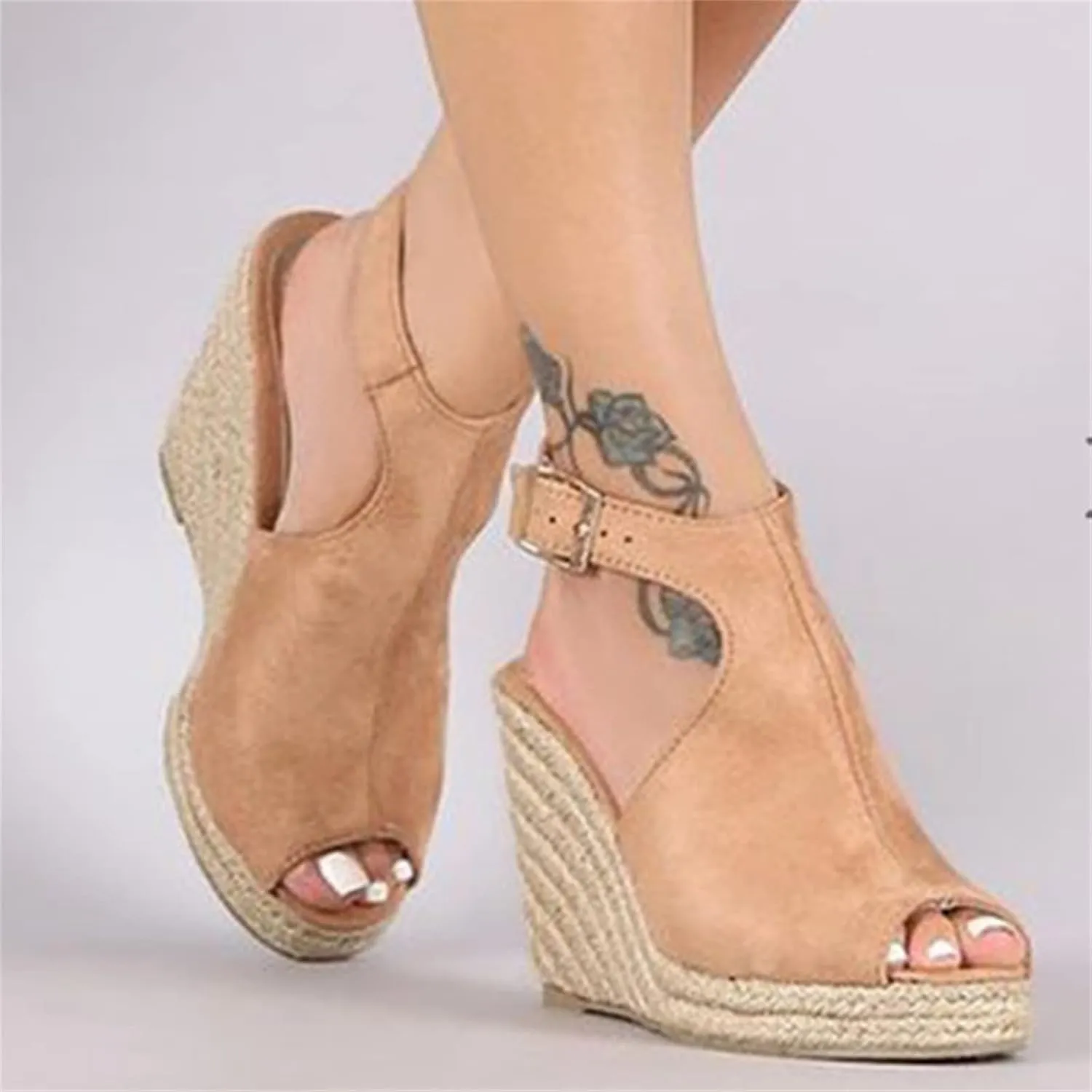 Ladmiple Sandals Women,Womens Platform Sandal High Heel Wedge Slippers Flip Flop Summer Casual Travel Ankle Buckle Shoes