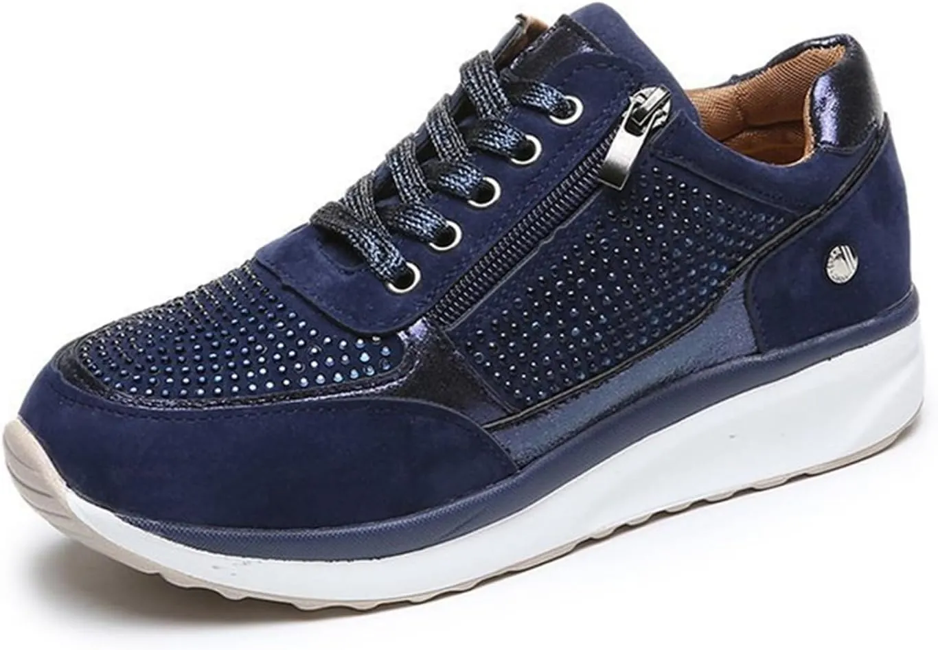 Ladmiple Sneakers For Women Walking Shoes Lace-up Classic Fashion Dressy Casual Summer Slip On Platform Flats Loafers