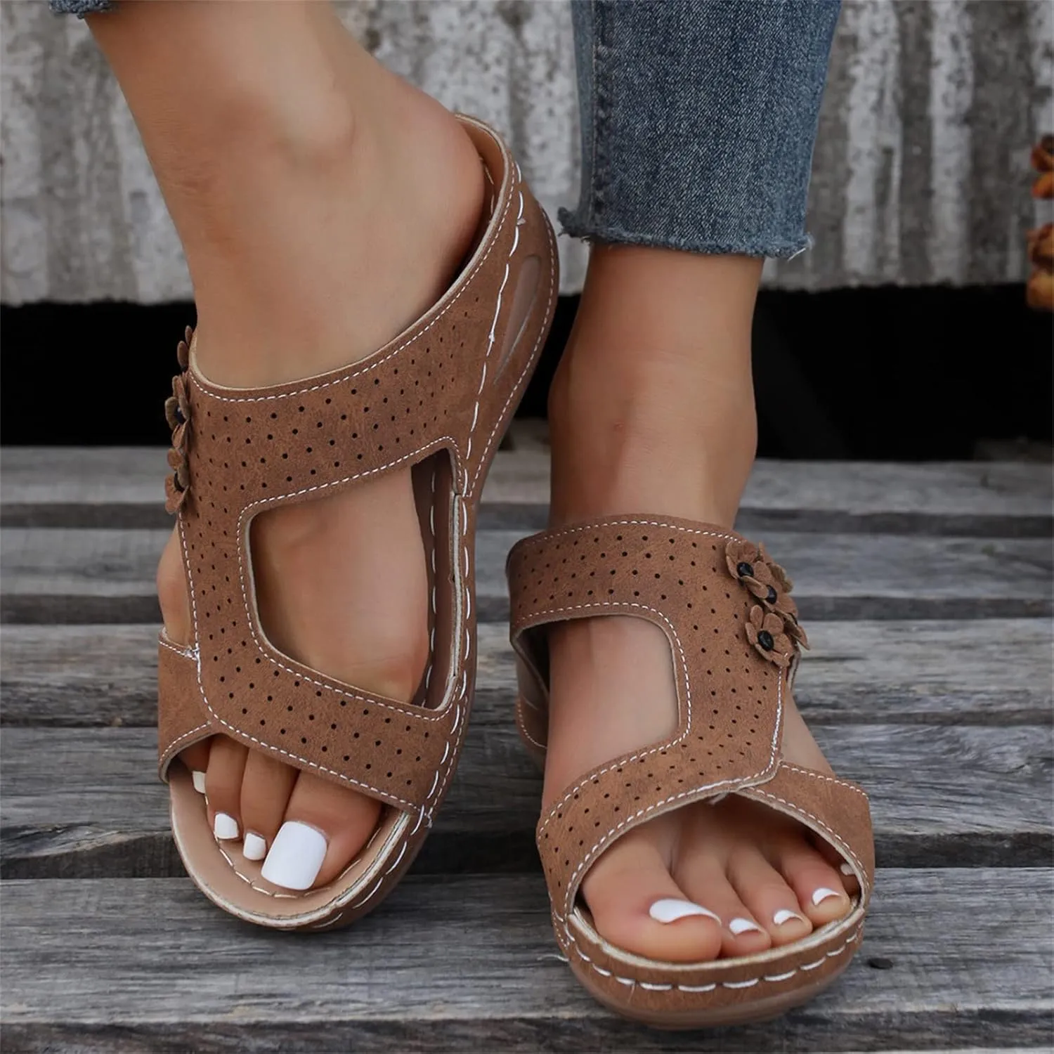 Ladmiple Summer Sandals For Women 2023 Trendy Dressy Orthopedic Flip Flops with Arch Support Casual Orthotic Sandals
