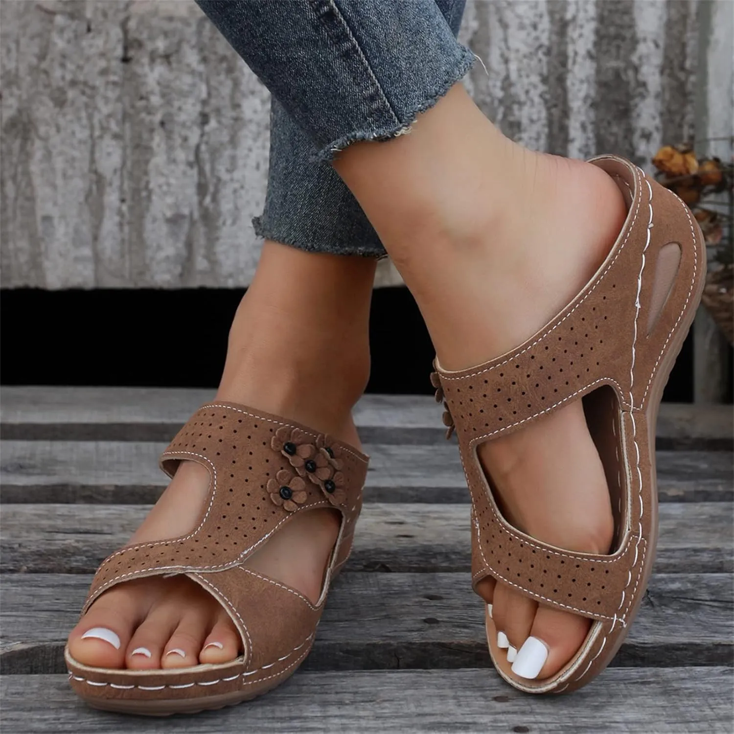 Ladmiple Summer Sandals For Women 2023 Trendy Dressy Orthopedic Flip Flops with Arch Support Casual Orthotic Sandals