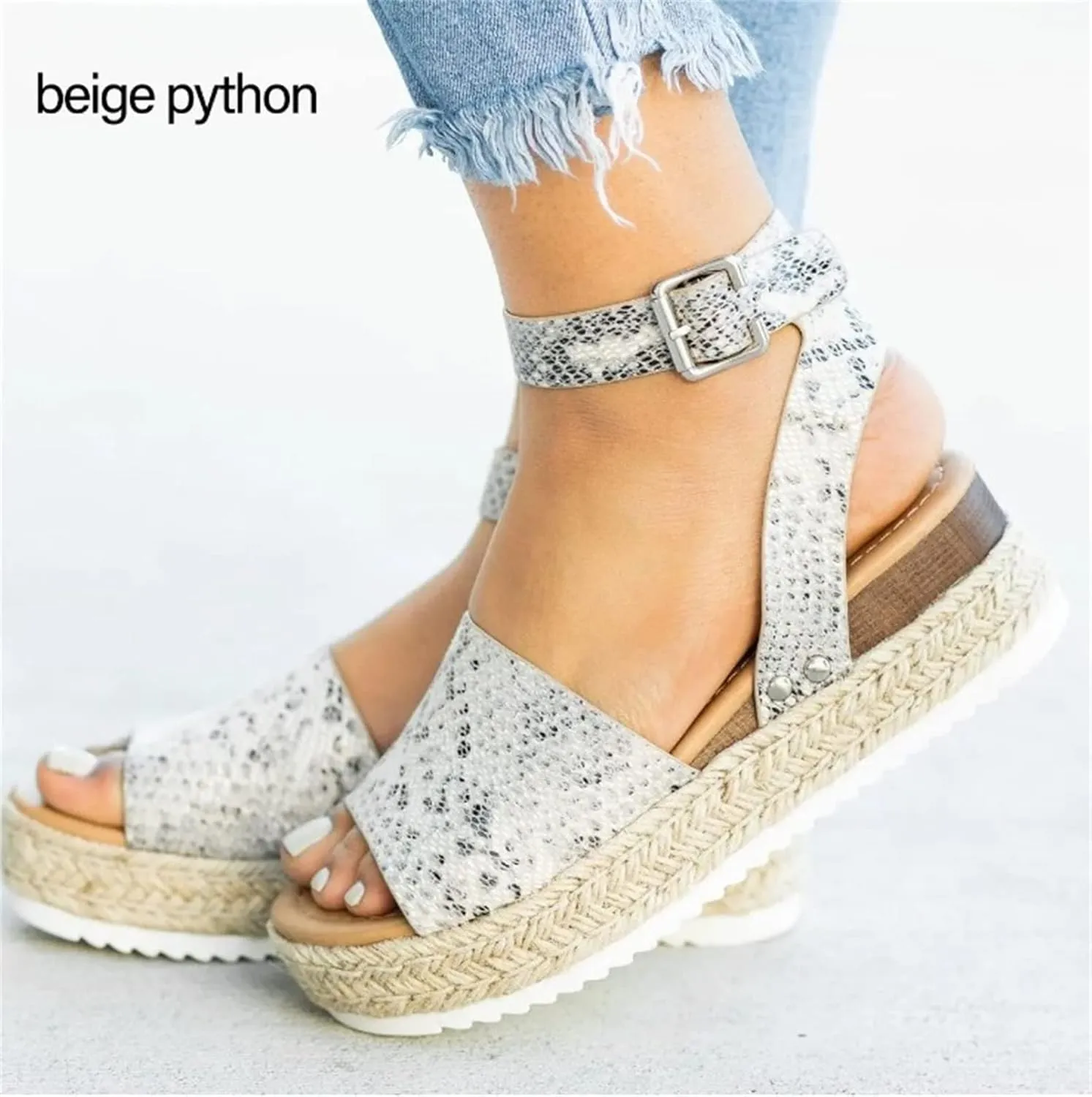 Ladmiple Wedge Sandals for Women Dressy 2023 Comfy Slip On Sandal Summer Casual Beach Shoes Open Toe Espadrille Platform